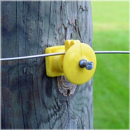 Zareba Economy Insulator with Double-headed Nail - IWKNY-Z - 25 Per Bag - Use with Electric Fence Wood Posts - Includes 25 Fencing Insulators - size: 25 Pack