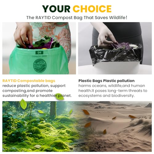 Compostable Bags, 6 Gallon Food Scraps Yard Waste Bags,Fits 5-6-8 Gallon trash can, 30 Liter, 70Count, Heavy Duty 0.85 Mils, ASTMD 6400 Kitchen Trash Bags, BPI&OK compost HOME certified - color: 6G-70count