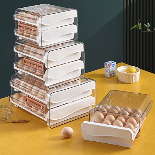 Large Capacity Drawer Type Egg Holder, 2-Layer 60 Grid