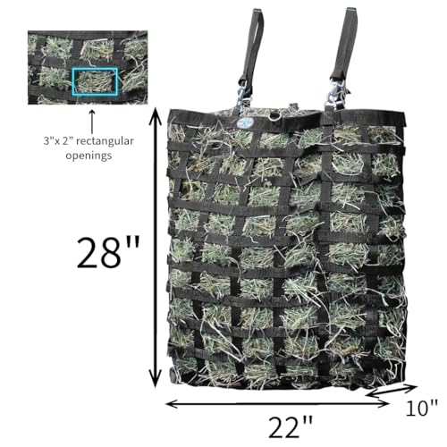 Horse Tough Super Tough Bottom Three Sided Slow Feed Hay Bag Opening 3" X 3" Size 22" X 25.5" X 9" - color: Purple