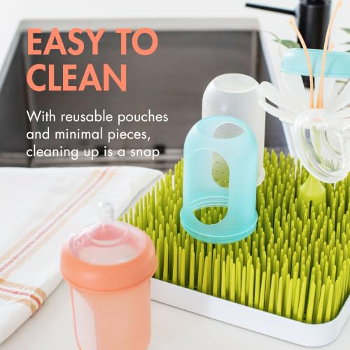 Boon Nursh Bottles - Medium Flow - Silicone Baby Bottles Help Ease Colic Symptoms - Formula and Breast Milk Only Touch Platinum Food-Safe Silicone - Mint - 3-6 Months - 3 Count - 8 Ounce - color: Mint, size: 8 Ounce (Pack of 3)