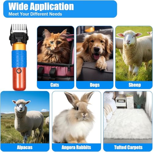 Sheep Shears, 36w Dog Clippers for Grooming, Low Noise Electric Clippers Animal Shave with Wooden Handle, Zirconia Blade & Carrying Case for Pet Hair Carpet Trimming