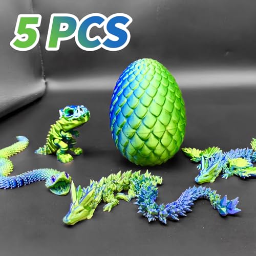 5 Pcs，12" 3D Printed Dragon Eggs,Dinosaur Egg,Crystal Dragon Toys,Snake Eggs, Animals,Fidget Toy,Desk Executive Toy，Easter Eggs Basket Stuffers,Toys for Boys Kids Teen 5-7 4-6 8-12 - color: Pp-01
