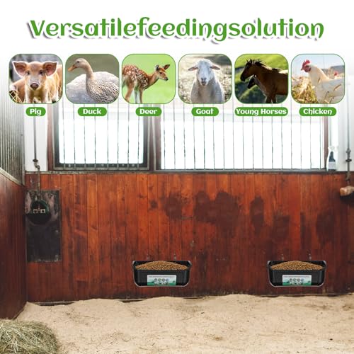 4 Pack Hanging Chicken Feeder Plastic Supplies with Metal Clips for Poultry