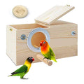 PINVNBY Parakeet Nesting Box,Bird House Wood Breeding Box Parrots Mating Box for Lovebirds Cockatoo Budgie Finch Canary and Medium-Sized Birds(L) - size: 【Large:11.4x5.9x5.9 Inches】