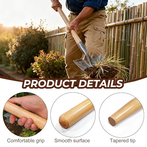 55 Inch Black Locust Shovel Handle Replacement - Extra Long Hardwood Handle for Shovel, Rake, Hoe, Pitch Fork, Digging Fork & Broad Fork Garden Tools,1.4inch Diameter（2pcs