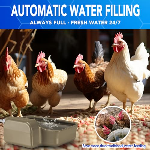 PETTEN Auto Fill Dog Water Bowl, Outdoor 1Gal/3.75L Automatic Dispenser | Auto-refill float valve,no electricity.3.75L for dogs/cats&livestock.3/4"GHT hose connection.Food-grade HDPE,durable - color: Brown