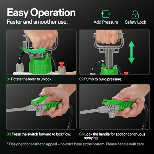 VIVOSUN 1 Gal/4L Pump Sprayer, Garden Water Sprayer for Plants, Weeds & Lawn Care, with 3 Nozzles, 50'' Long Hose & Pressure Relief Valve (Pack of 2) - size: 1.0 gal (Pack of 2)