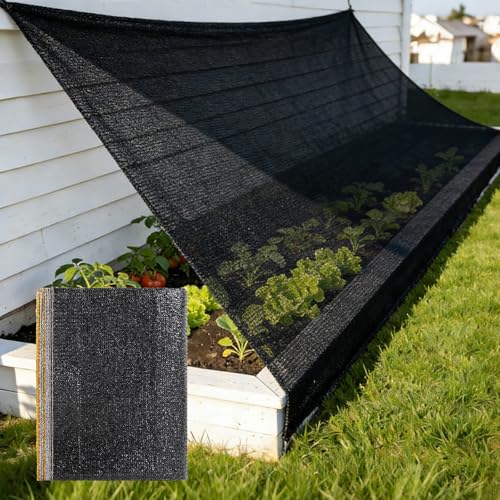55% Shade Cloth for Garden,HDPE Cuttable Sun Shade for Plants,Mesh Garden Shade Cloth for Greenhouse Vegetables,Plant Heat Protection Black Cover for Patio Raised Bed (6×10FT) - size: 6×10FT