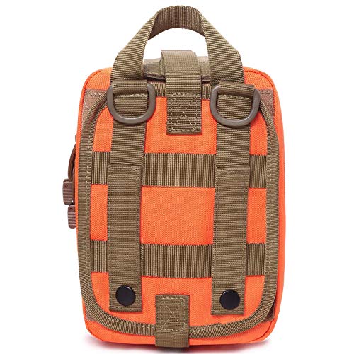 Molle Tactical Medical Pouch - Sturdy 600D Nylon Rip-Away EMT First Aid Bag (Bag Only) - color: oranged