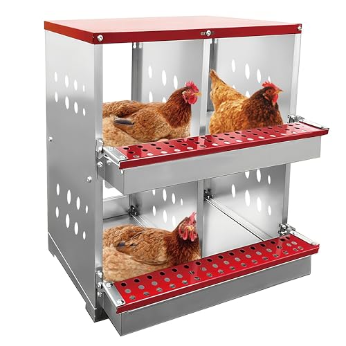 XINYI Chicken Nesting Boxes for Laying Eggs,Metal Coop for 4 Chickens,Roll Away Nesting Boxes,Easy Egg Collection,Brooder Box for Rabbit,Squirrel,Parakeet,Owl,Cockatiel,Robin - size: 33.0"L x 13.0"W x 24.4"H
