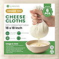6Pcs Cheese Cloths 18x18 Inch, Grade 100 Cheesecloth for Straining | Reusable Cheese Cloth With Reinforced Edges, Unbleached Cotton Muslin Fabric Strainer for Baking,Juicing,Milk,Cheese, Crafts - size: 6 PCS - 18x18 Inch