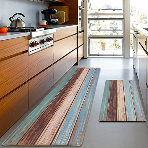 MAYHMYO Anti Fatigue Kitchen Mat for Floor Set of 2, 17.3"x 29"+ 17.3"x 59" | Comfort Mats, Cushioned, Non Slip, Waterproof Kitchen Rugs, Standing Mats, House, Sink, Office - color: Farmhouse, size: 29"L X 17.3"W X 0.4"Th + 59"L X 17.3"W X 0.4"Th