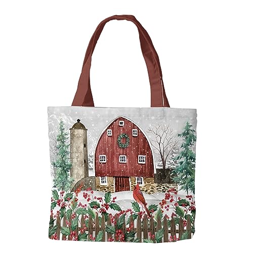 Briarwood Lane Tote Bags 14" x 15" x 7" 2022 Collection - color: Barn Snow