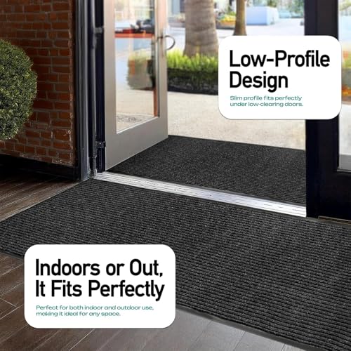 MaxMat® 4-Pack Extra Large Commercial Floor Mat, 3 x 5 Feet Heavy Duty, Waterproof, Low-Profile, Easy to Clean, Rubber Entry Mat (Black, 3 x 5 Feet - 4 Pack) - color: Black, size: 3 x 5 Feet - 4 Pack