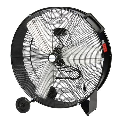 BILT HARD 30 inch High Velocity Drum Fan, 13000 CFM 2-Speed Heavy Duty Industrial Shop Fan for Garage, Warehouse, Workshop, Factory and Basement, UL Listed, Black - color: Black, size: 30 in.