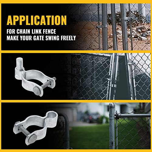 VIVIDA 1-3/8" x 2-3/8" Chain Link Fence Gate Hinge Kit, 2 Pack | Chain Link Fence Hardware, Galvanized Steel, For 1-3/8" x 2-3/8" OD Pipe, Bolts & Nuts Included - color: Silver (2 Set), size: 1-3/8" x 2-3/8"