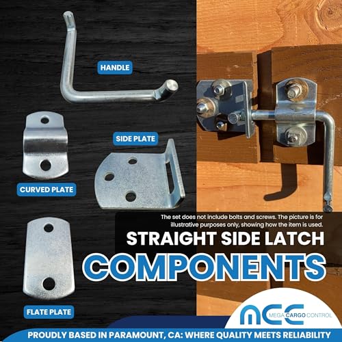 4 Pack Straight Security Latches for Wood and Metal Stakes - Secure Stake Body, Trailer, Tie Downs Straight - size: Set of 4