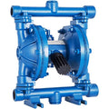 VEVOR Air-Operated Double Diaphragm Pump, 1/2 in Inlet & Outlet, Cast Iron Body, 8.8 GPM & Max 120PSI, Nitrile Diaphragm Pneumatic Transfer Pump for Petroleum, Diesel, Oil & Low Viscosity Fluids - size: 3.0 GPM