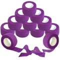 12 Pack Self Adhesive Wrap Bandage - Vet Wrap for Pets, Stretch Self-Adherent Cohesive Tape Breathable Athletic Tape Rolls (1 Inches x 5 Yards Each, Purple) - color: Purple