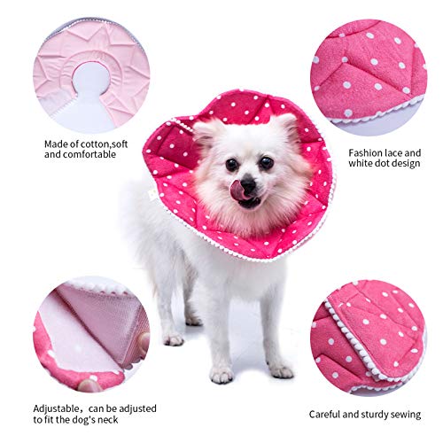 Adjustable Dog Cat Cone,Soft Recovery Cat Cone Collar,Dog Protective Collar for Cats and Puppy Surgery,Pink,Small - color: Pink, size: Small