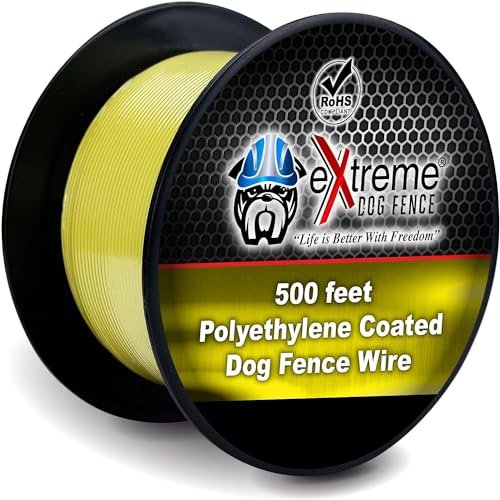 20 Gauge Electric Dog Fence Wire, 500 ft, Underground Boundary Wire | 500-ft continuous spool; polyethylene jacket, UV-resistant, direct-burial; fits Extreme Dog Fence, PetSafe & all in-ground - size: 500 Feet