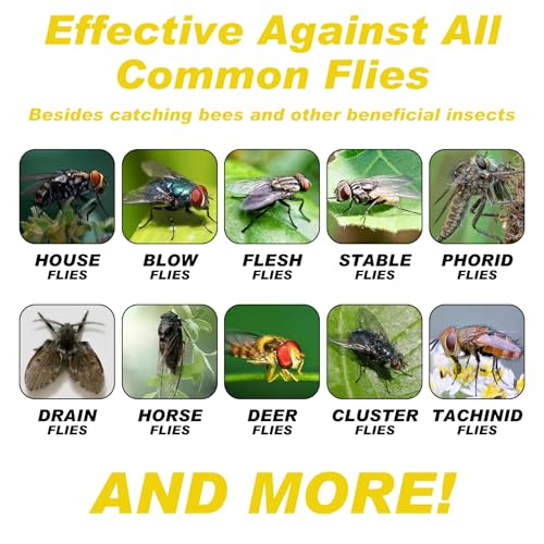 Outdoor Fly Traps for Patio - 8 Large Pre-Baited Flies Bags Disposable | Hanging Fly Catcher Killer Repellent with 8*50g Bait for Stable Horse Barn & Farm | Easy to use | Durable | Effective - size: 8 pack