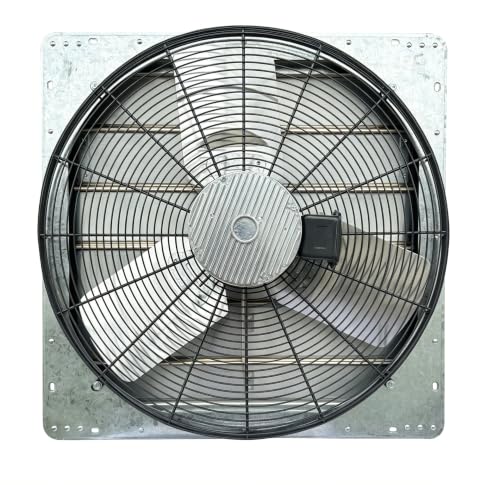 iLIVING 24" Smart Wall Mounted Shutter Exhaust Fan, 4244 CFM, 12-Speed, WiFi App Control Ventilation for Garages, Warehouse, Barn, Greenhouses, Auto Temperature Humidity Control, BLDC Motor, Hardwired - size: 24-inch