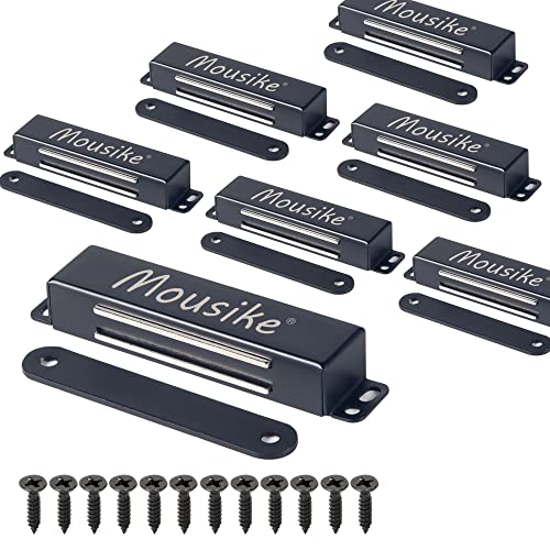 Mousike Magnetic Door Catch Heavy Duty 90lb Door Magnets with Strong Magnetic for Kitchen Cupboard Wardrobe Closet Cabinet Door Drawer Latch - color: Black, size: 8 Pack