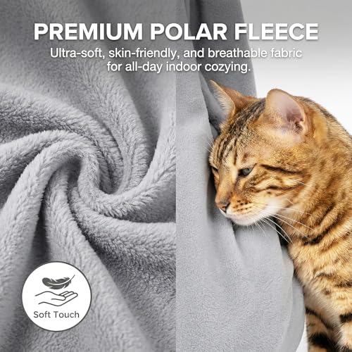 Donut Cat Sling Carrier for Small Pets 3-13 lbs, Soft Polar Fleece | Hands-Free Pet Pouch, Lightweight Indoor Cuddle Bag, Cozy Wearable Carrier for Cats, Kittens and Small Pets, Light Gray - color: Light Gray