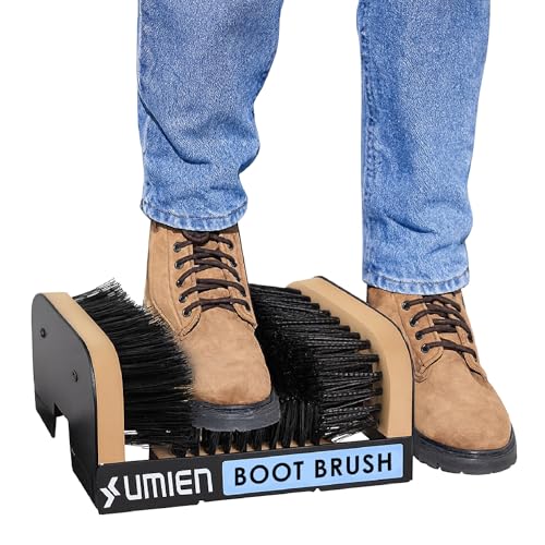 Boot Scraper Outdoor Shoe Brush No Flaps, for Mud, Dirt & Snow | Heavy-Duty Outdoor Use, Weather-Resistant, Durable Bristles, Freestanding
