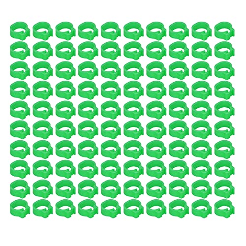Zerodis 100PCS 8mm Leg Rings, Plastic Identification Bands for Pigeons, with Reusable Easy to Install for Poultry Dove Marking (Green) - color: Green