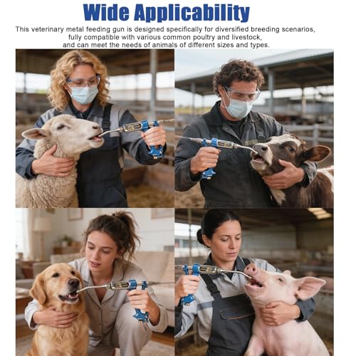 50ML Adjustable Veterinary Metal Feeding Gun, Continuous Drench Gun Continuous Dosing Device with 2.5L Portable Tank, Husbandry Autonomous Feeding Tool for Pig, Sheep, Cow, Horse (50ML) - style: 50ML