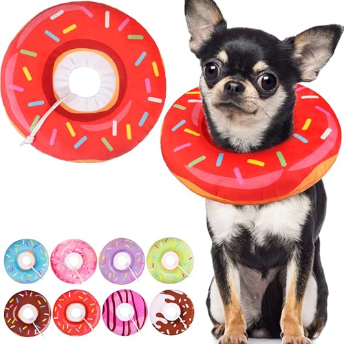 Cat Cone Collar Soft, Cute Cat Donut Collar After Surgery, Adjustable Kitten Recovery Cones to Stop Licking, Lightweight Neck Elizabethan Collars for Cats Kittens (Red, Large) - color: Red, size: Large