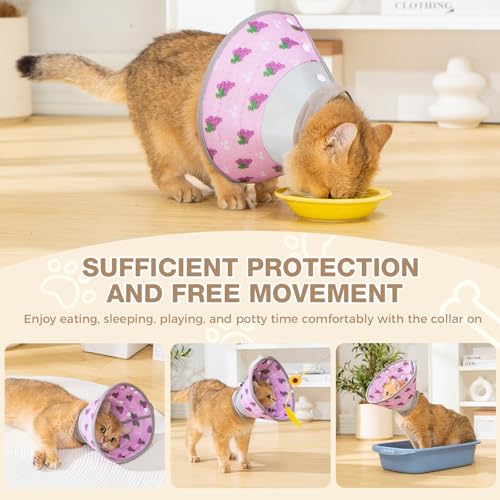 Avont Cat Cone Collar – Soft Lightweight Recovery E-Collar for Cats - Grape S - color: Grape, size: S(Neck: 6"-7")