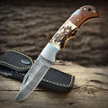 Poshland Steelware Custom Damascus Steel Folding Pocket Knife – Handmade, Compact for Outdoor, Camping, Hiking and Hunting (Brown) - color: Brown