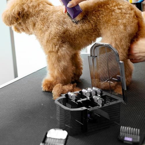 Professional Animal Stainless Steel Attachment Guide Comb Set with Storage Box for Ampfix PC619 Pet Clippers A5 Detachable #10, #15, #30 Blade, Compatible with most Pets, Dogs, Cats, Horses