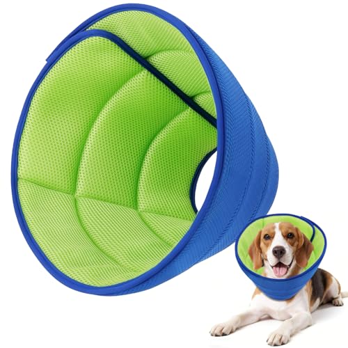 Upgraded Soft Dog Cone Collar for Post-Surgery Recovery – Adjustable Elizabethan Alternative to Stop Licking, Lightweight Breathable Mesh, Fits Most Breeds (S) - size: S