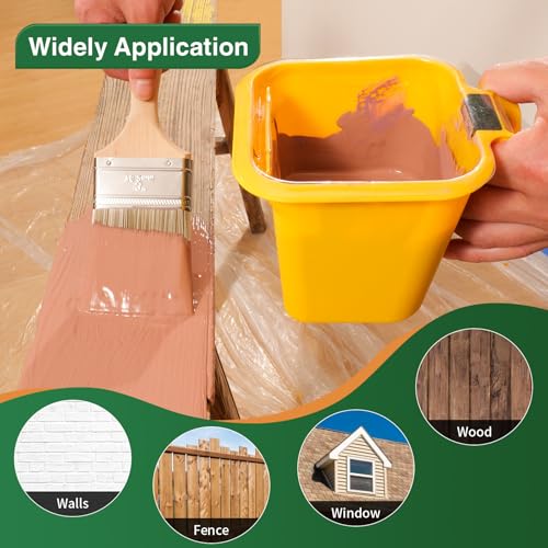 Voomey 15Pc Paint Bucket Holds 16 oz. of Paint or Stain, Paint Cup, Paint Pail Liner, Trim Painting Tool, for Finishing Work and Repairs - color: Paint Cup & Liner Combo