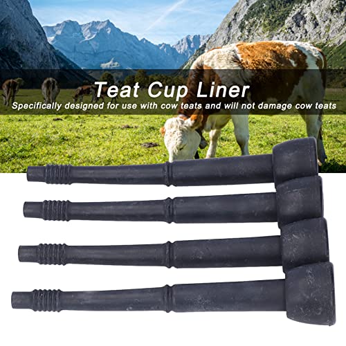 4 Pcs Milking Machine Liners,Black Milk Liner Soft Silicone Teat Cup Liners for Livestock Breeding Industry Cow Milking Machine