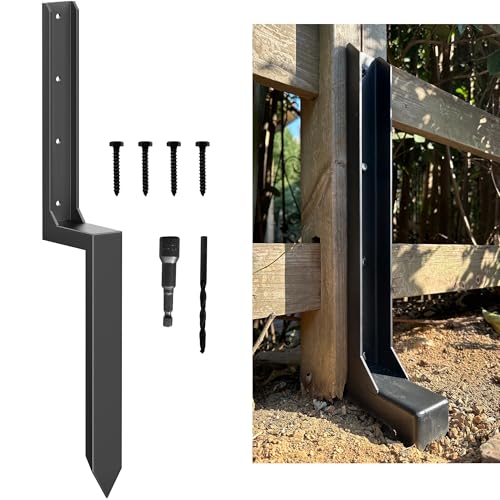IRONBABE 33.62" Fence Post Repair Kit, Fix Broken 4x4/6x6 Wood Post, 1Pack | Heavy Duty Anchor Ground Stake, Thickened 11-Gauge, Heavier at 5.47lb, One-Piece, Quick Install, Powerful Support, For Garden - size: AS1-1Pack 34.79x5.88x3.18"
