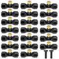 Brass Mister Nozzles 20 Pack with Misting Nozzle Tees & End Plugs | 20 Pack Misting Nozzle Tees, 2 Pack End Plugs, Outdoor Cooling System, Patio Misting System - size: 20 Brass Nozzles+20 Nozzle Tees+2 End Plugs