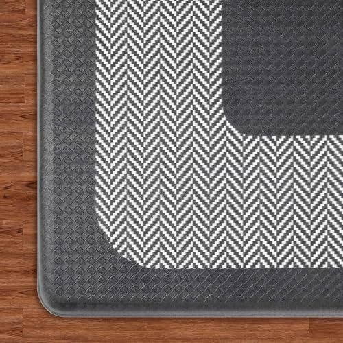Chef Gear Hettie Anti Fatigue Cushioned Kitchen Mat 18"x48" Black - color: Black, size: 48"L x 18"W x 0.3"Th