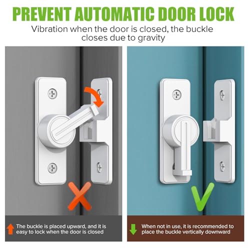 Barn Door Lock Hardware, 90 Degree Flip Latch Privacy Lock, White | Heavy Duty Zinc Alloy Sliding Barn Door Latch for Bathroom, Bedroom, Closet, Garage, Shed and Gate - color: White-1PC