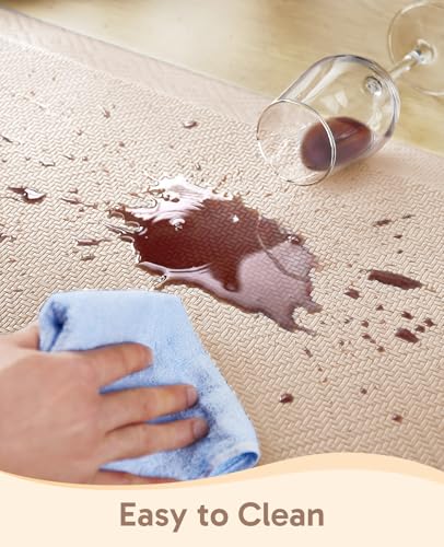 Ophanie Kitchen Mats for Floor, 3/4 Inch Thick, 20x39 Anti Fatigue Cushioned Mat,Kitchen Rugs,Waterproof,Comfort Ergonomic Standing Mat for Office,Home,Sink with 99+ Pairs of Anti-Slip Bottom Ridges - color: Beige, size: 20"L x 39"W x 0.8"Th