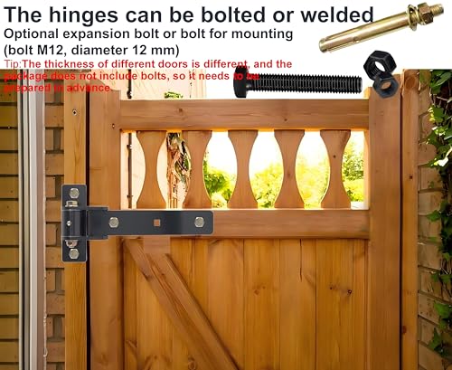 13'' Heavy Duty Strap Gate Hinges 900 LBS,180° or 90° Smooth Open Hinge | 2Pcs Thick Steel Weld/Bolt-On Hinges,Built-in Bearings for Wooden/Metal Gates,Fence,Shed,Barn,Garden Gates(Patent Pending)