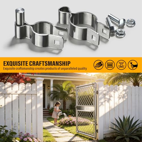 2 Pack 1-3/8" x 1-5/8" Chain Link Fence Gate Hinge, 304 Stainless Steel Heavy Duty Male Female Post Hinges with Bolts and Nuts - color: 1-3/8", size: 1-5/8 Inch