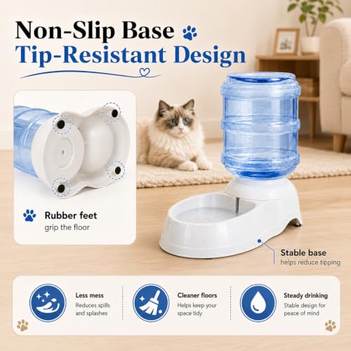 Pet Water Dispenser Station for Large Dogs and Cats,3 Gallon/11L Gravity Automatic Feeder, Cat Dog Water Fountain, Dog Water Bowl Dispenser,Large Breed Dog Drinking Fountain - size: 3 Gallon Water