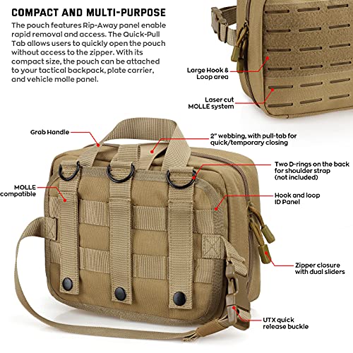 LIVANS Medical Bag, First Aid Bag Empty for Emergency & Trauma Kits | Molle Quick Release Design, Headrest Mount, Includes Flag and Cross Patch,Versatile for Tactical, Camping, Hiking and Travel - color: Khaki