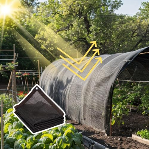 Shade Cloth for Garden 10 * 20FT, 70% Sunblock Mesh Tarp & Outdoor Sun Shade with Grommets, Sun Shade Outdoor Cover, Plant Covers Freeze Protection for Greenhouse, Kennel, Lawn, Patio Black - color: black, size: 10*20FT